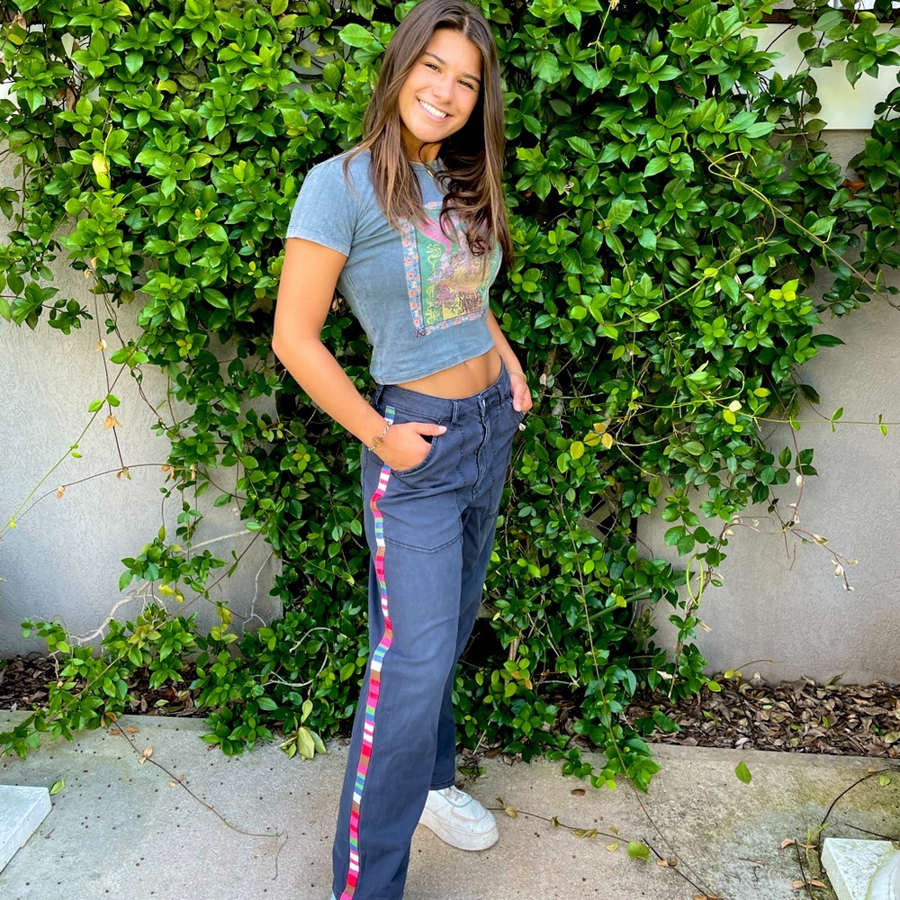 Pilcro Black Racer Stripe Jeans
